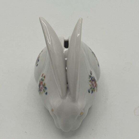 Vintage Winrose Collection Floral Long Ear Bunny Rabbit Bank Small 4.5”x4” - Picture 15 of 15